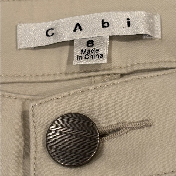 CAbi Tan Trousers, light tan, cotton blend, machine washable, front pockets, 8 - Picture 5 of 8